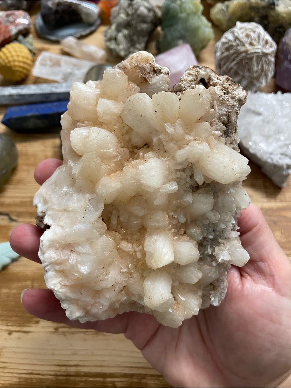 Amazing large peach stilbite crystal cluster